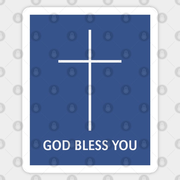 God Bless You (Christian Blessing / Religion / White) Sticker by MrFaulbaum